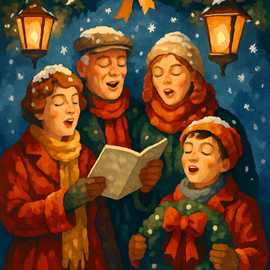 Snow-Crowned Carolers Paint by numbers art