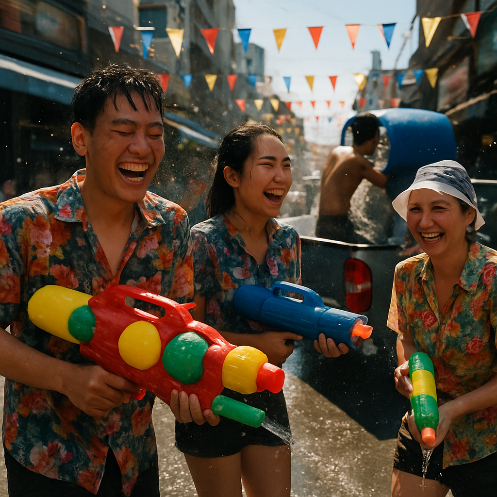 Songkran Water Festival Splash painting number kit