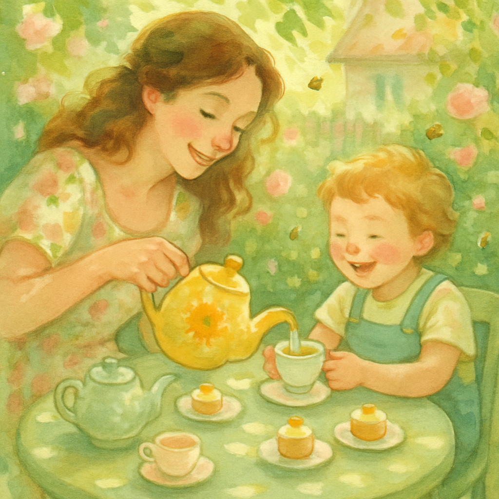 Garden Tea Time Together Number painting
