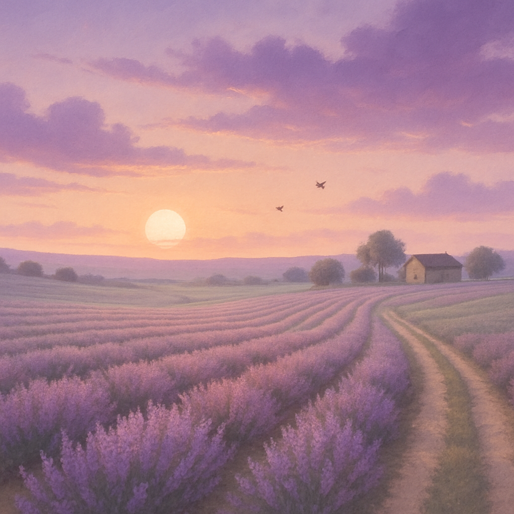 Lavender Dusk Fields Numbered painting kits