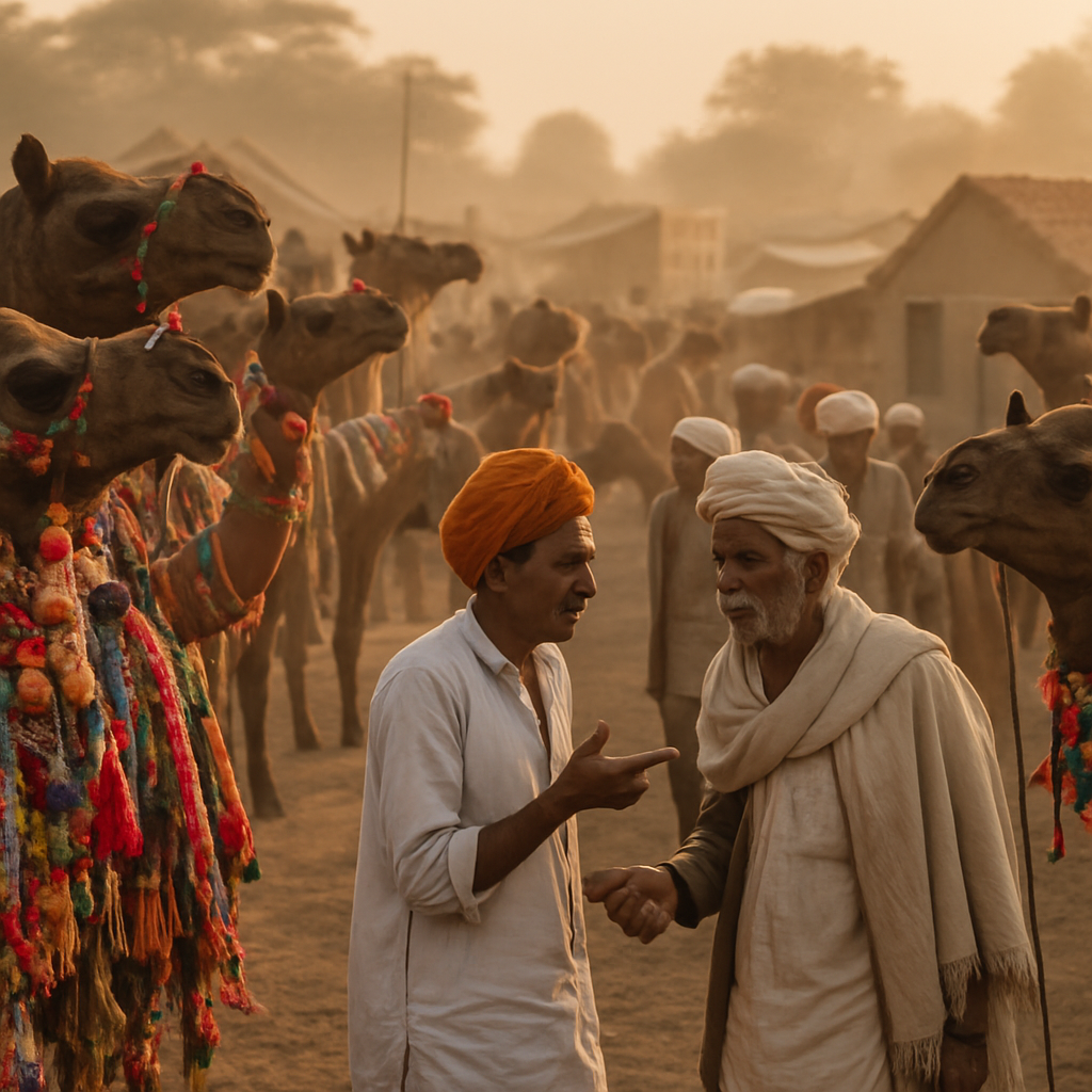 Pushkar Camel Fair Sunrise Market Numbered painting kits