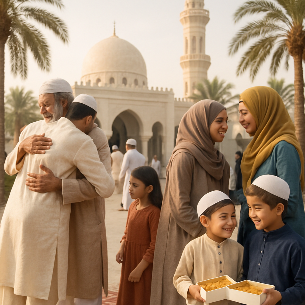 Eid Al Fitr Mosque Gathering Painting by numbers kit
