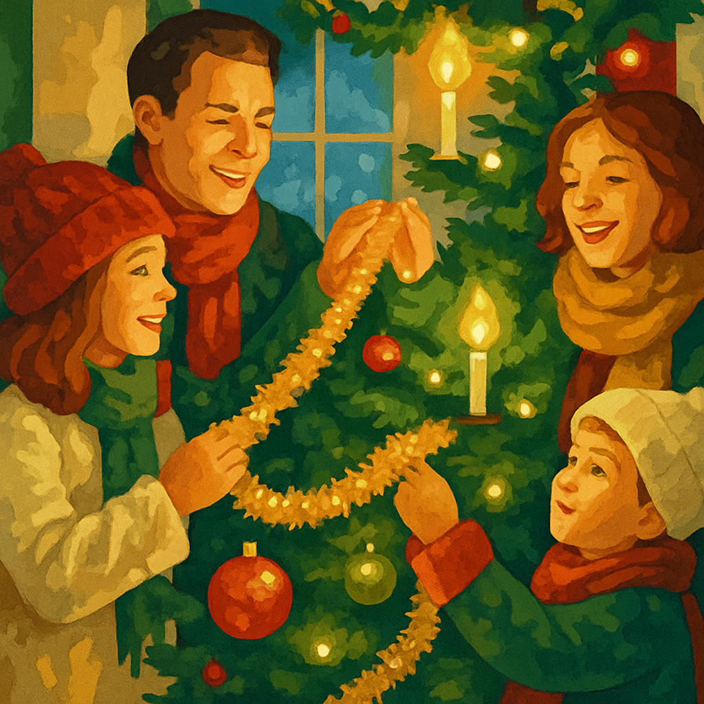 Twilight Tinsel Gathering painting number kit