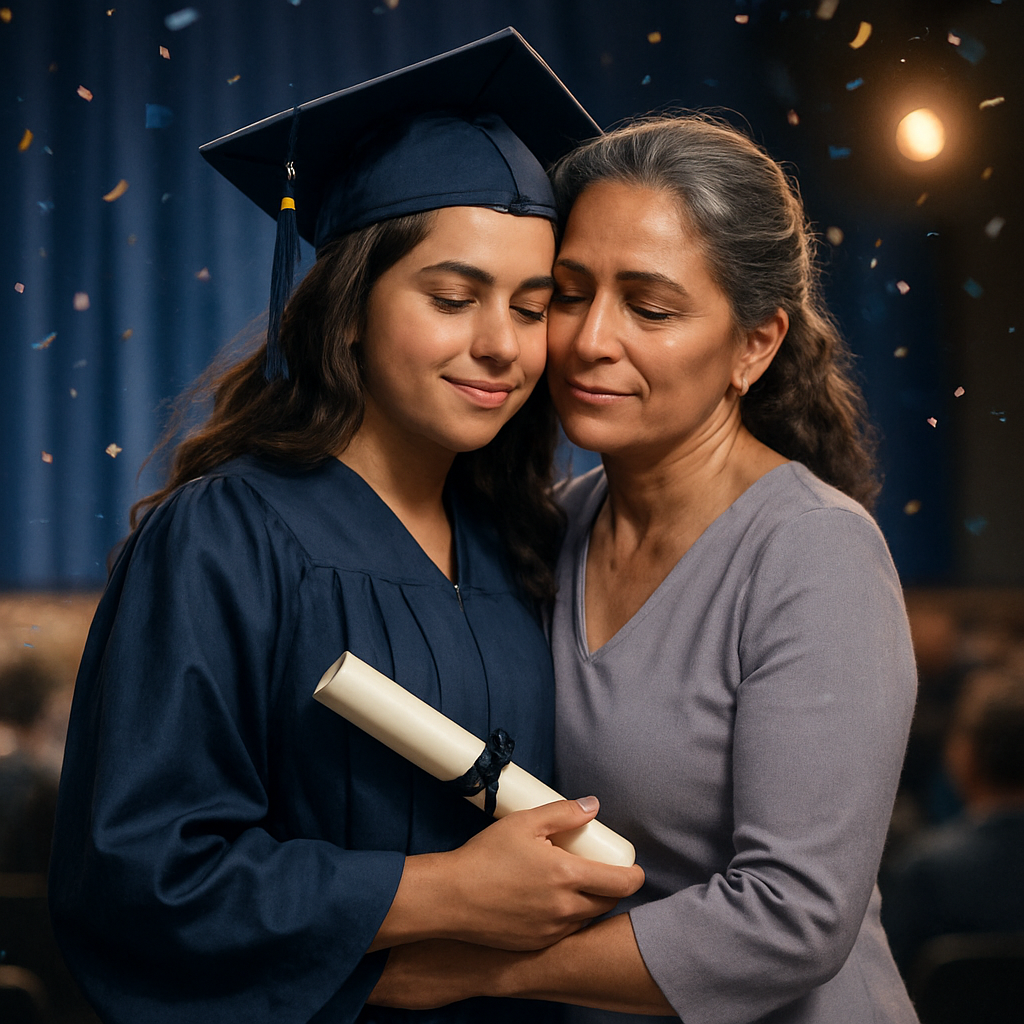 Mother And Teen At Graduation paint by number