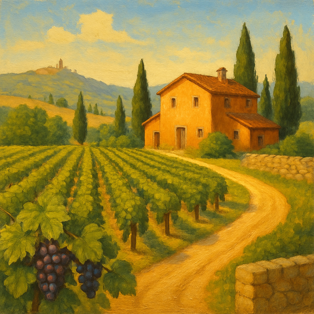 Tuscany Sunlit Vines painting number kit