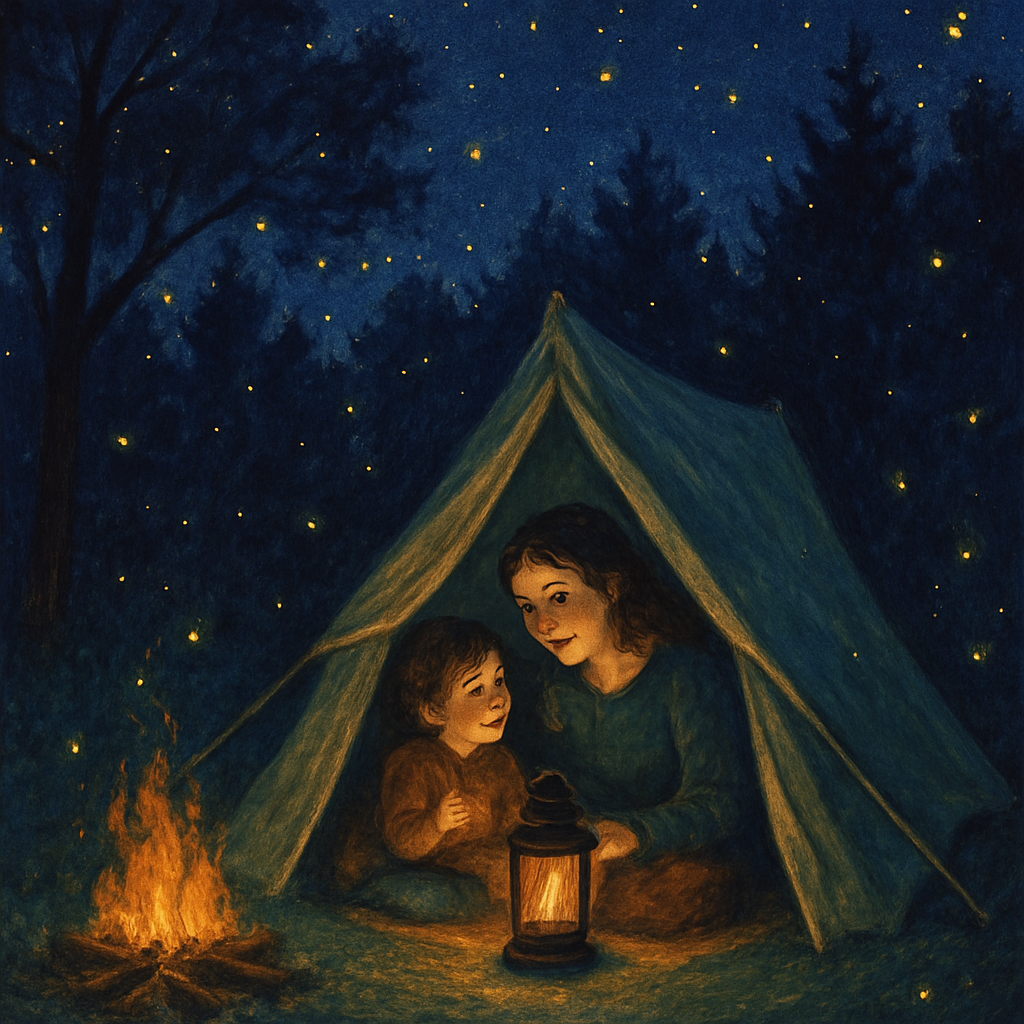 Backyard Camping Story Night paint by color