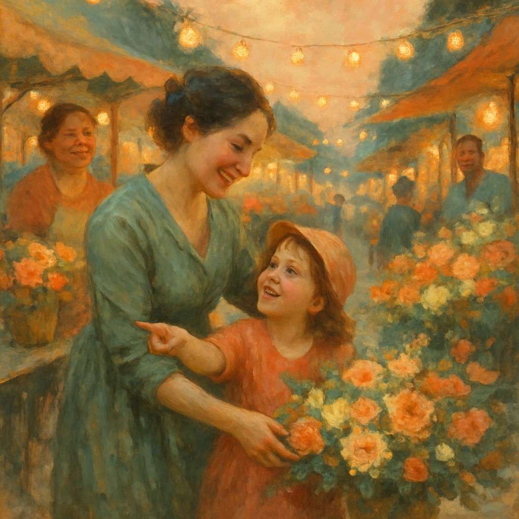 Sunset Market Flower Choosing Paint by numbers kits