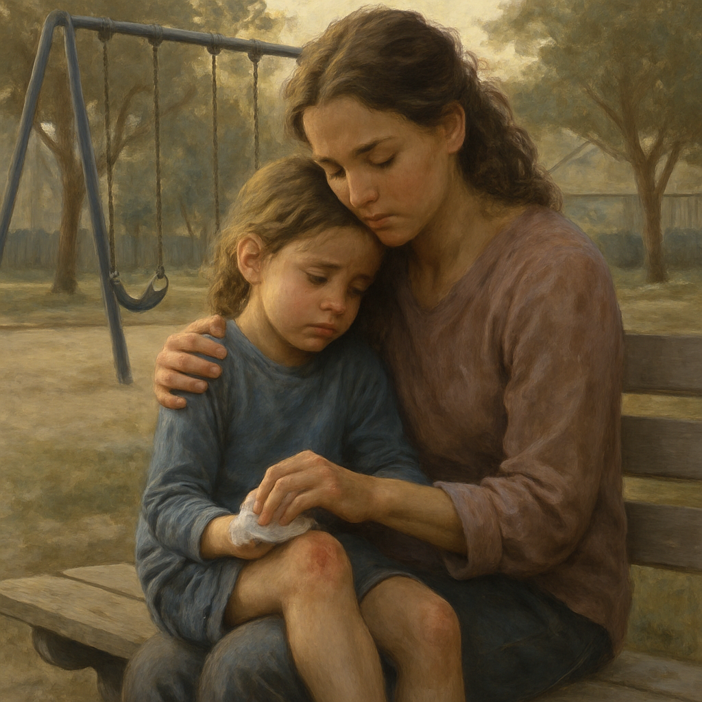 Mother Comforting After Fall DIY paint by numbers