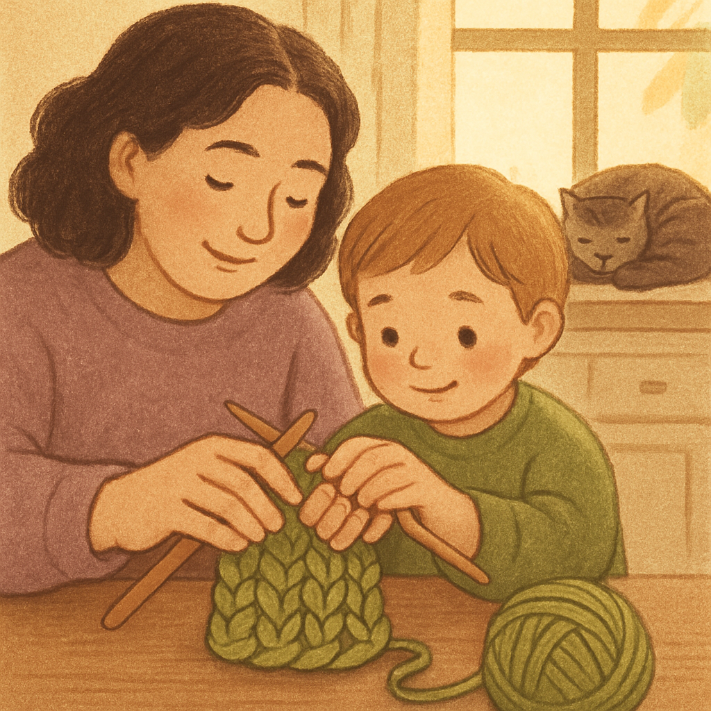 Learning To Knit With Mom paint by number
