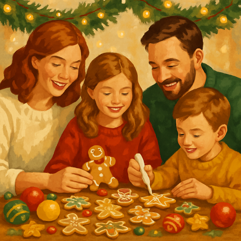 Gingerbread Gathering Glow Painting by numbers kit