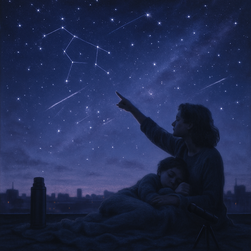 Mother And Child Stargazing Blanket Numbered painting kits