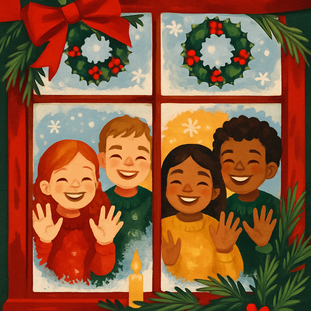 Winter Wishes Window paint by numbers