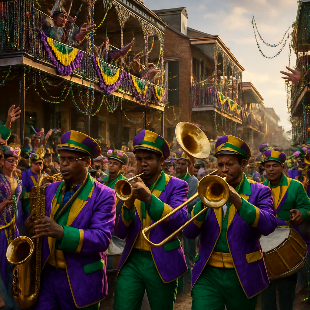 Mardi Gras Street Jazz Parade paint by number
