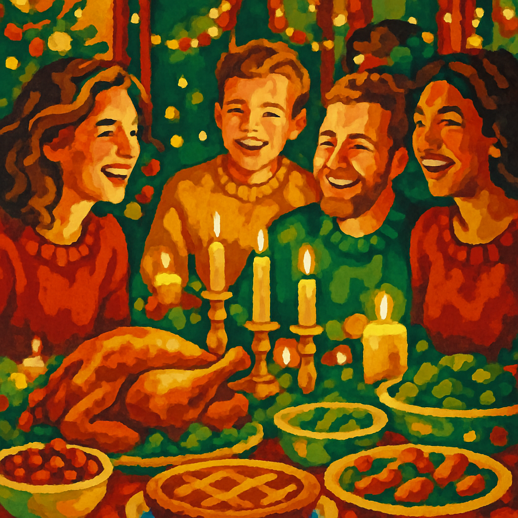 Holly Jolly Family Feast Paint by numbers kits