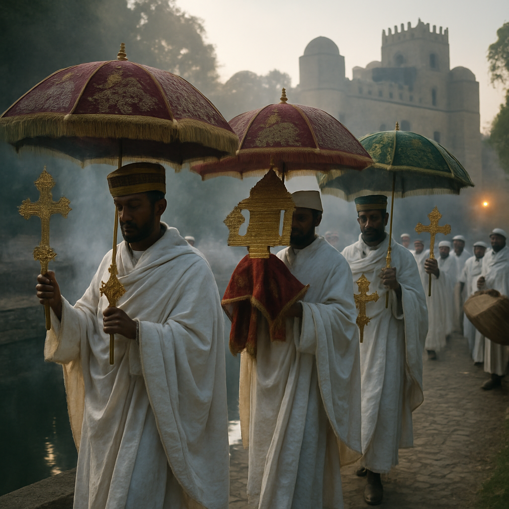 Timkat Procession In Gondar Ethiopia Numbered painting kits