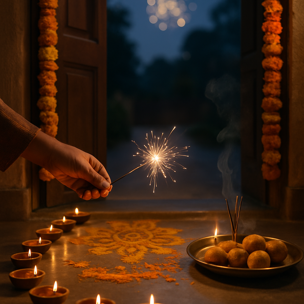 Diwali Doorstep Lights Painting by numbers kit