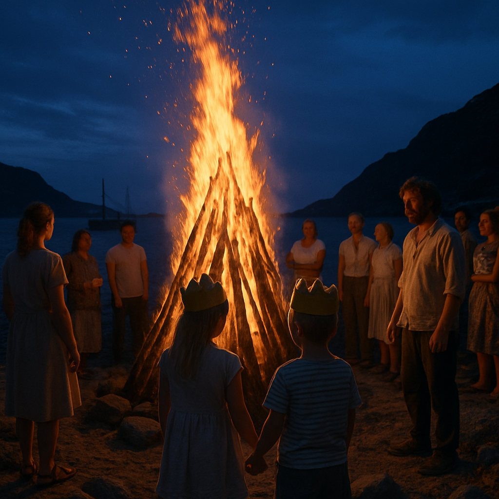 Norwegian Sankthans Bonfire Night Number painting