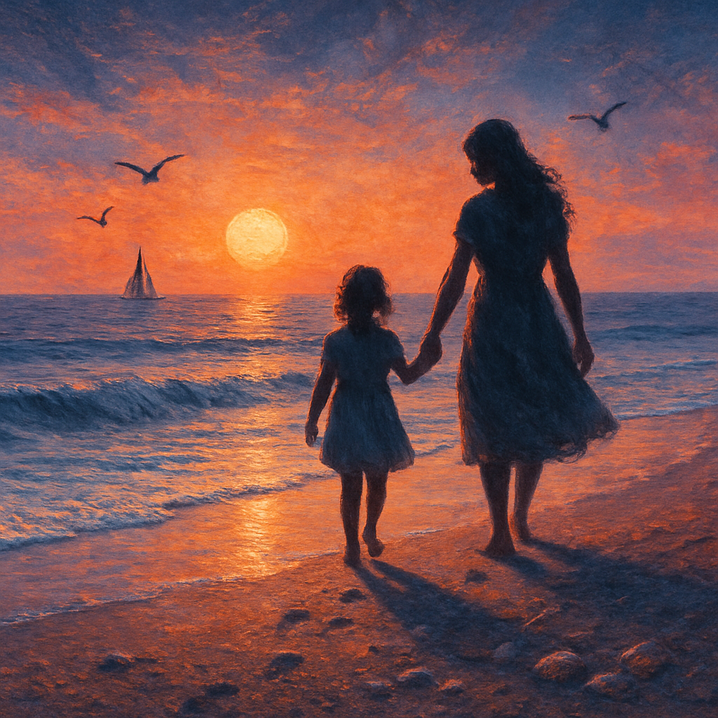 Seaside Sunset Hand In Hand Paint by numbers kits