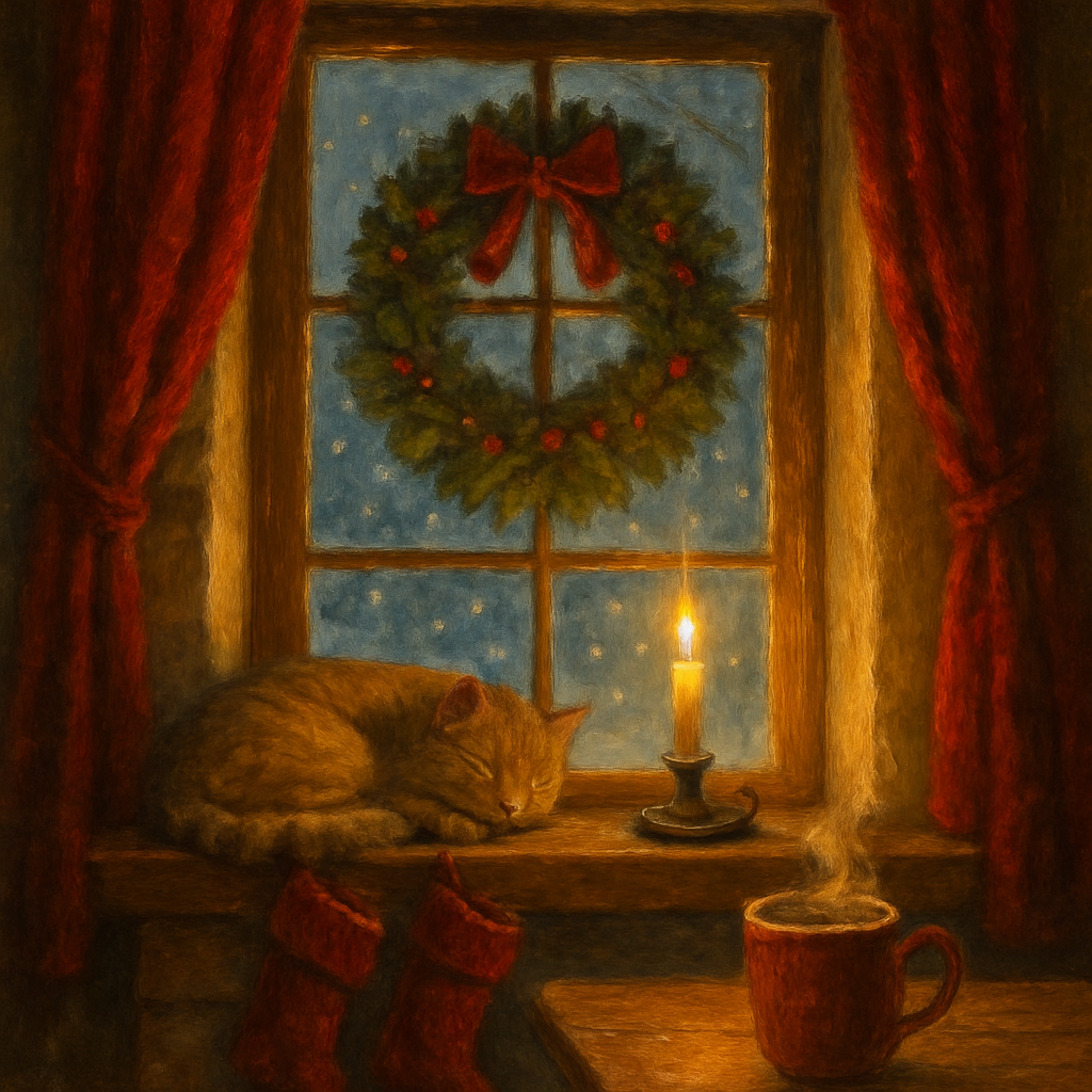 Christmas Hearthside Snowfall painting number kit