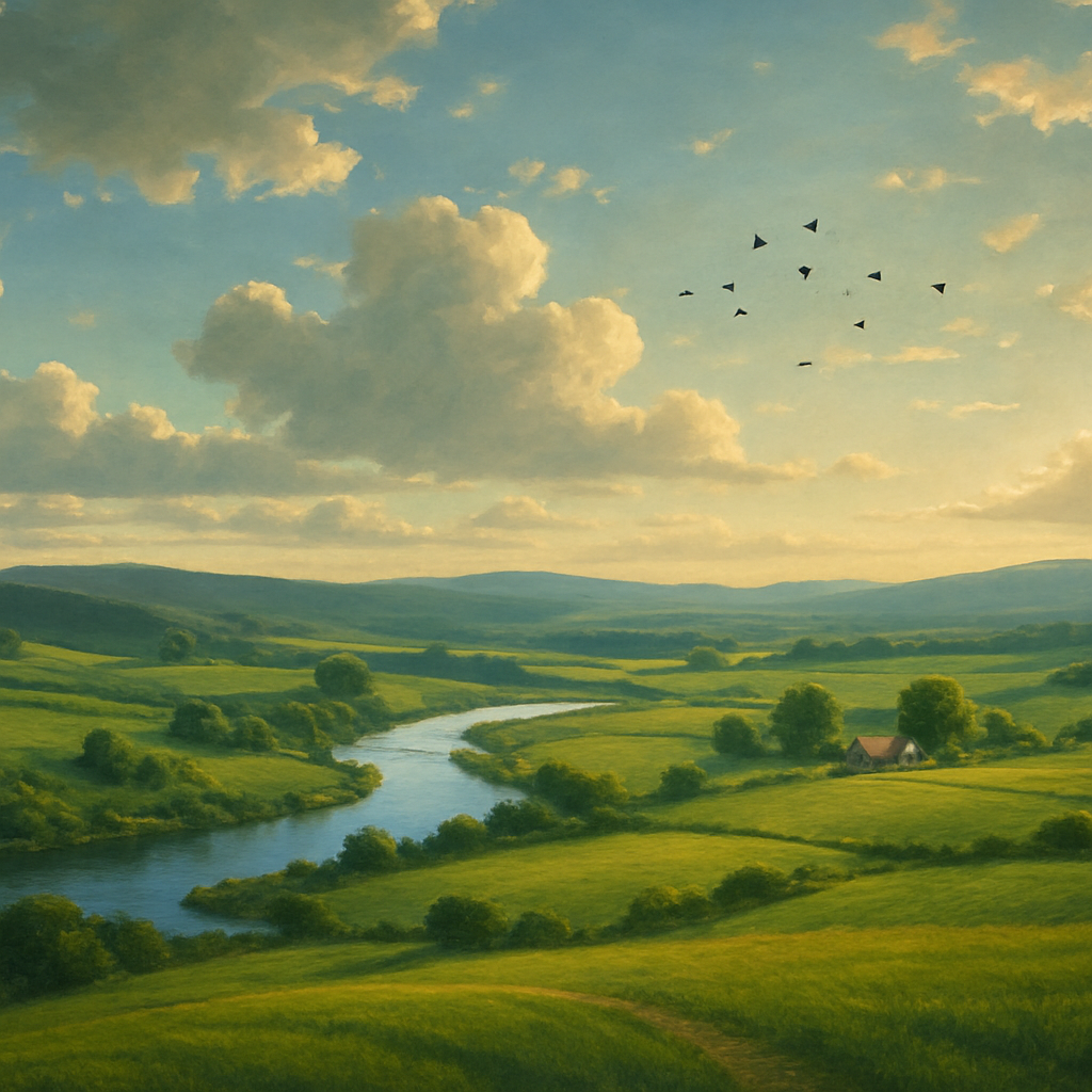 Landscape Whispering Valley Panorama Number painting