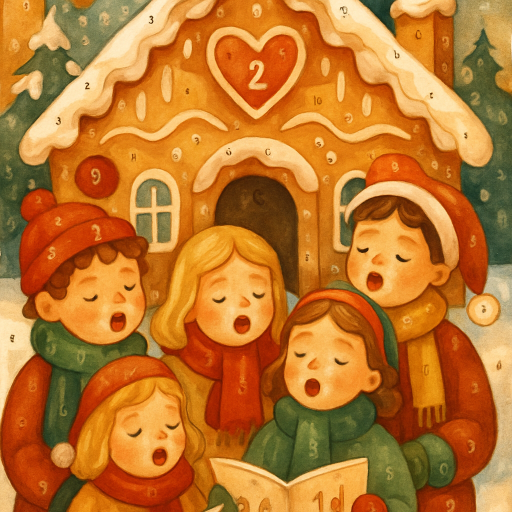 Gingerbread Choir paint by numbers