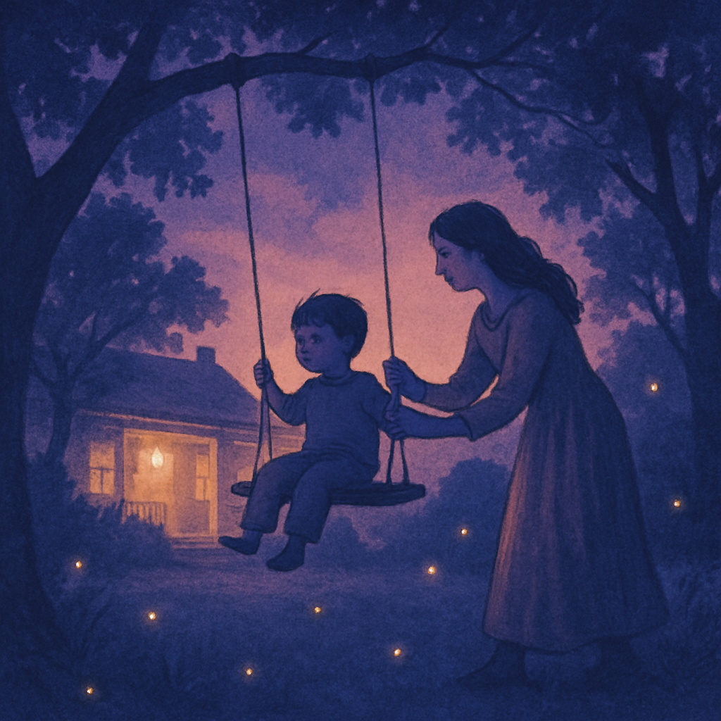Swing At Dusk Backyard Lullaby paint by numbers