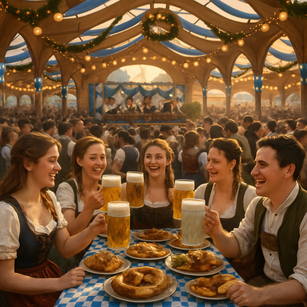 Oktoberfest Gathering In Munich Paint by numbers kits