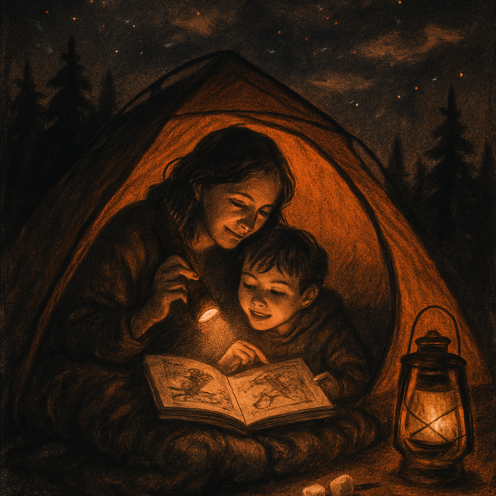 Camping Tent Nighttime Story Circle Paint by numbers art