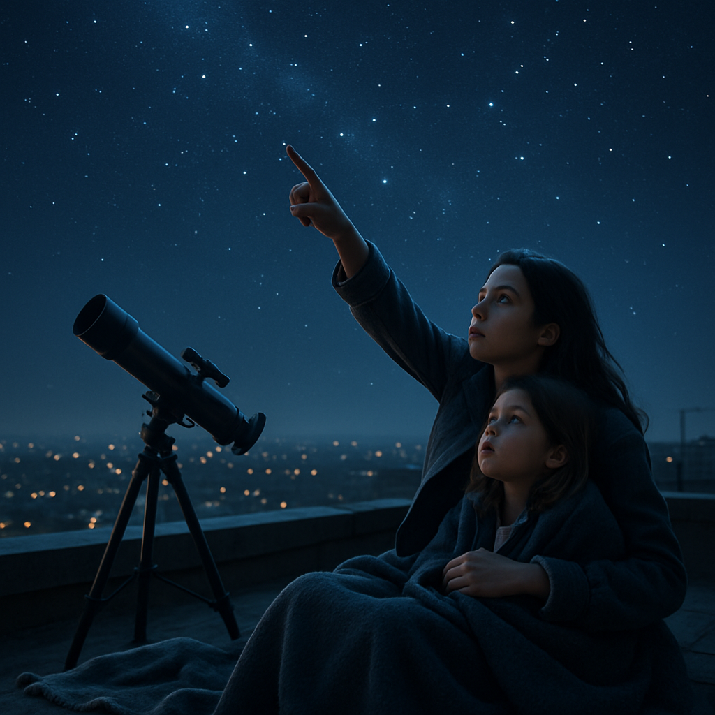 City Rooftop Stargazing Duo paint by numbers