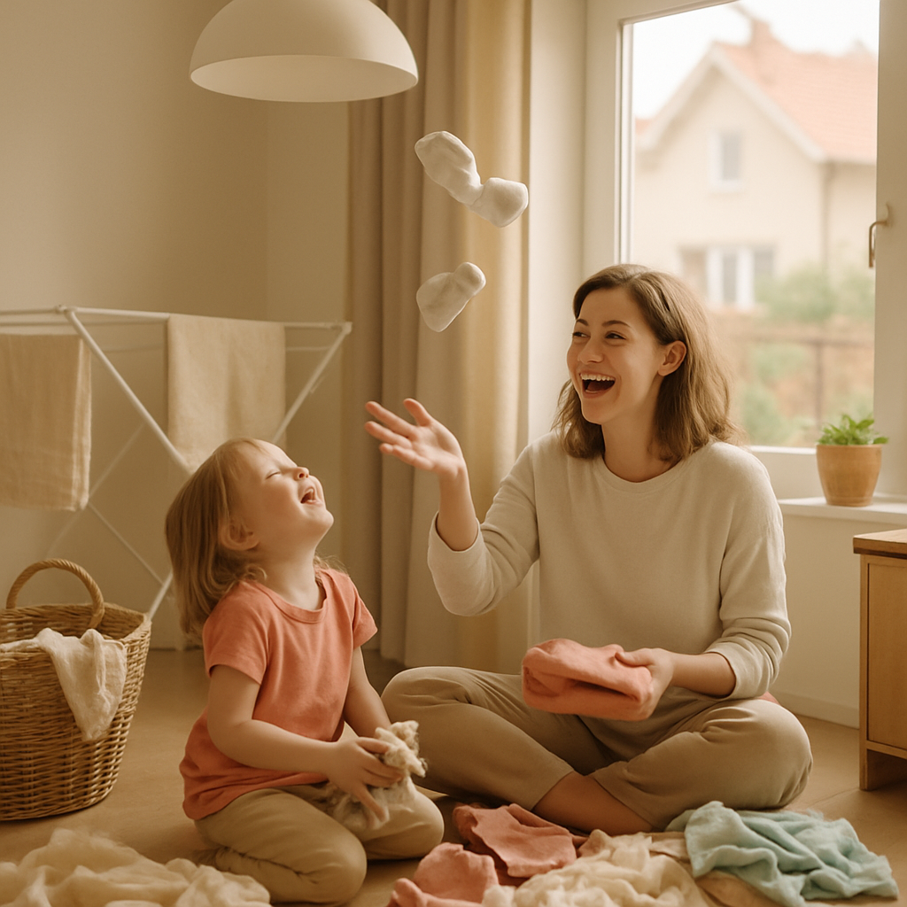 Laundry Folding Lessons With Laughter Number painting