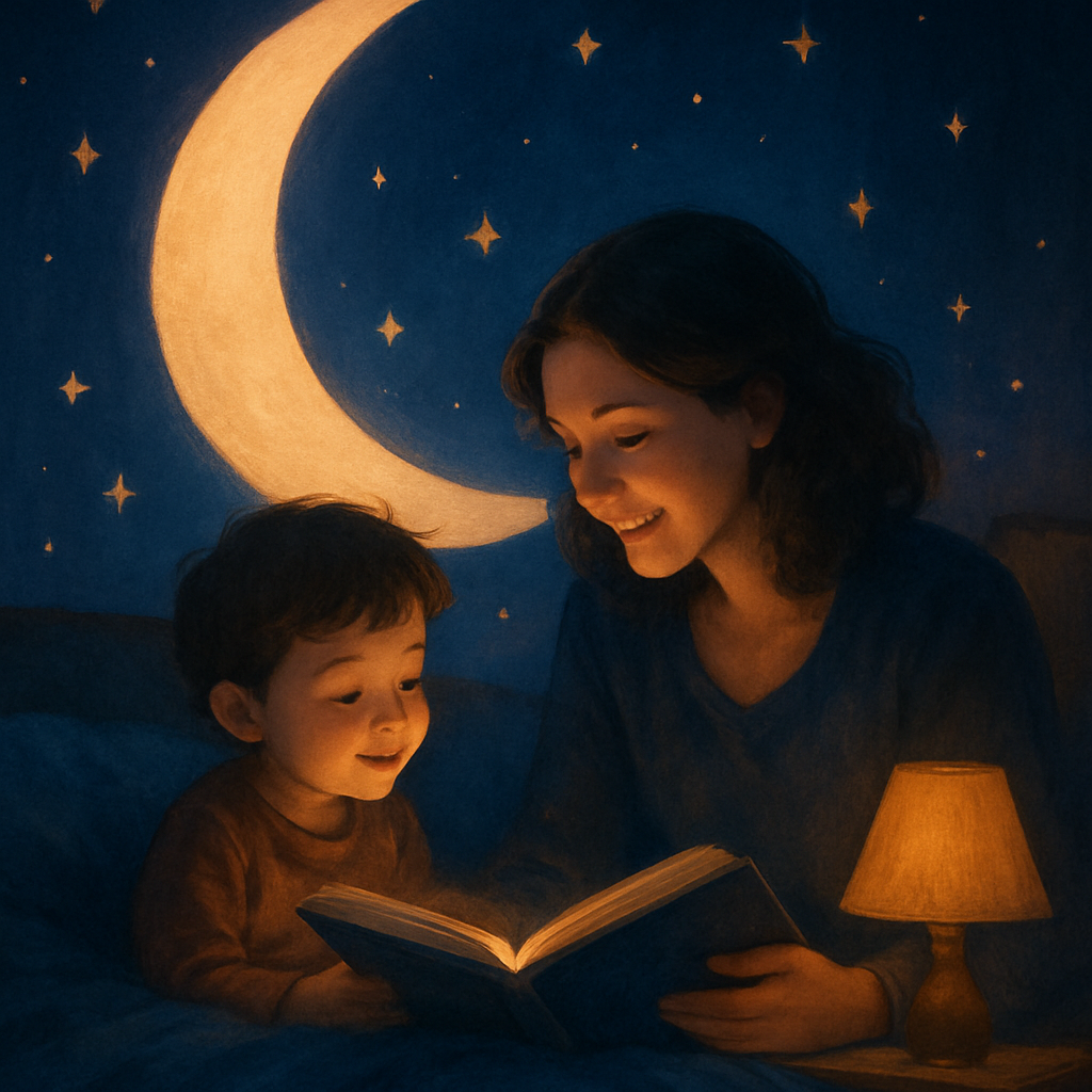 Moonlit Bedtime Story Circle Paint by numbers kits