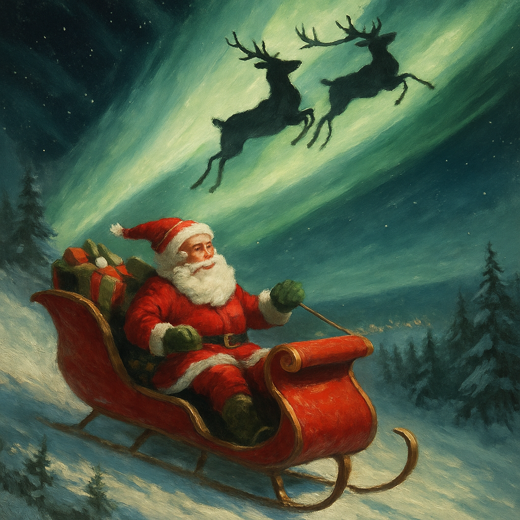 Santa North Wind Courier paint by numbers
