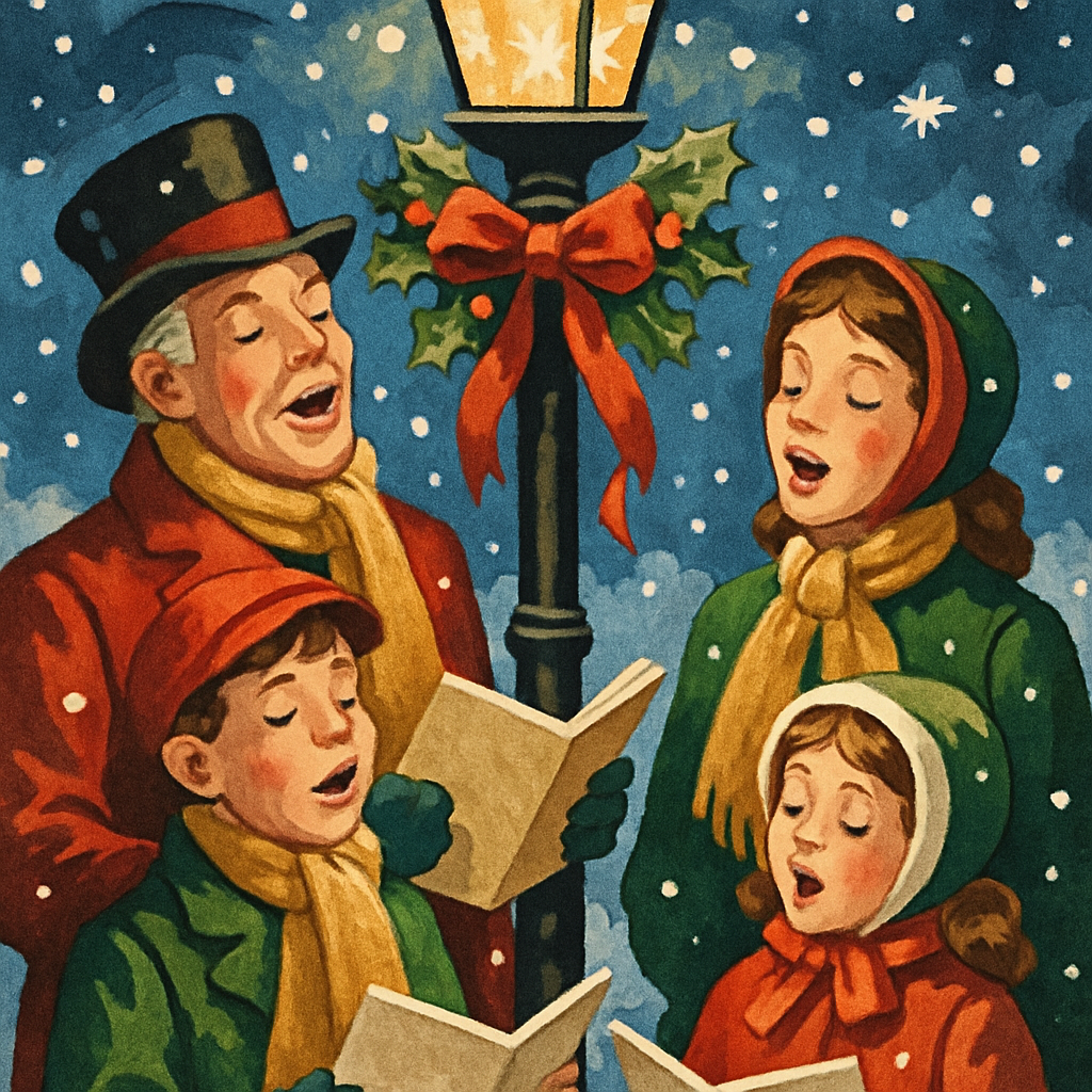 Twinkling Carolers Circle Painting by numbers kit