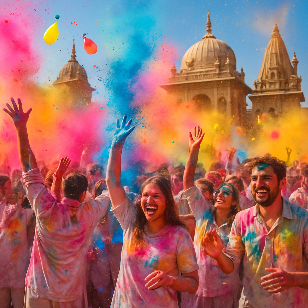 Holi Festival Celebration Paint by numbers art