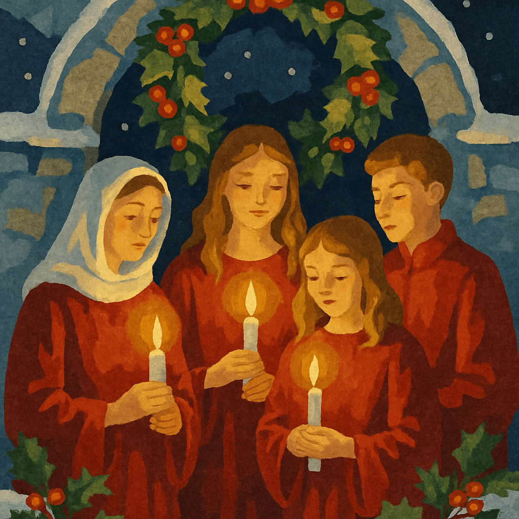 Candlelight Christmas Blessing Number painting