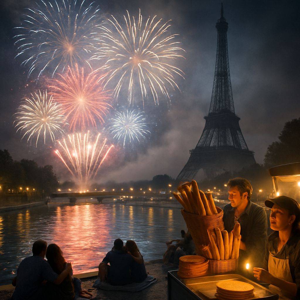 Bastille Day Fireworks Seine Painting by numbers kit