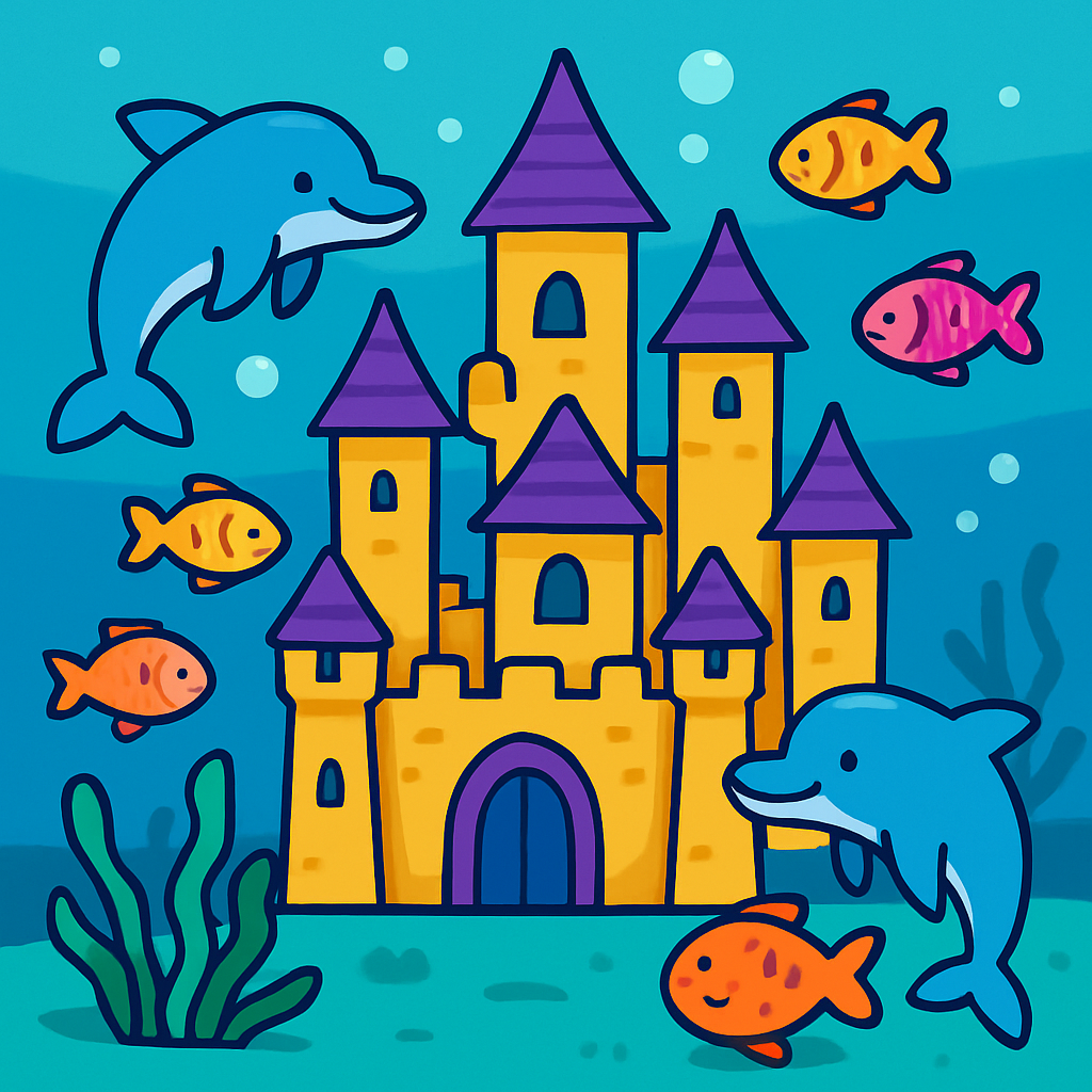 Underwater Castle Adventure Number painting