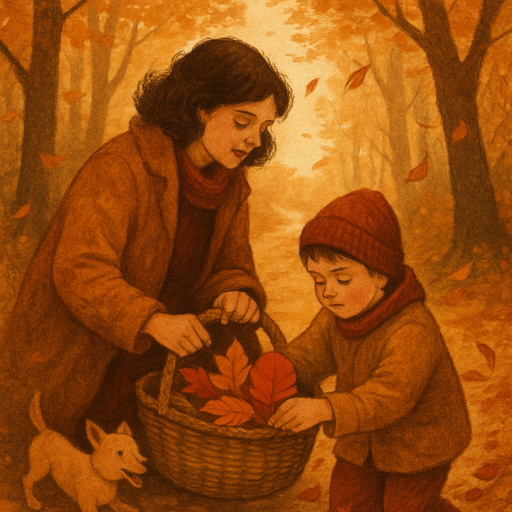 Autumn Leaf Collecting Walk Paint by numbers kits