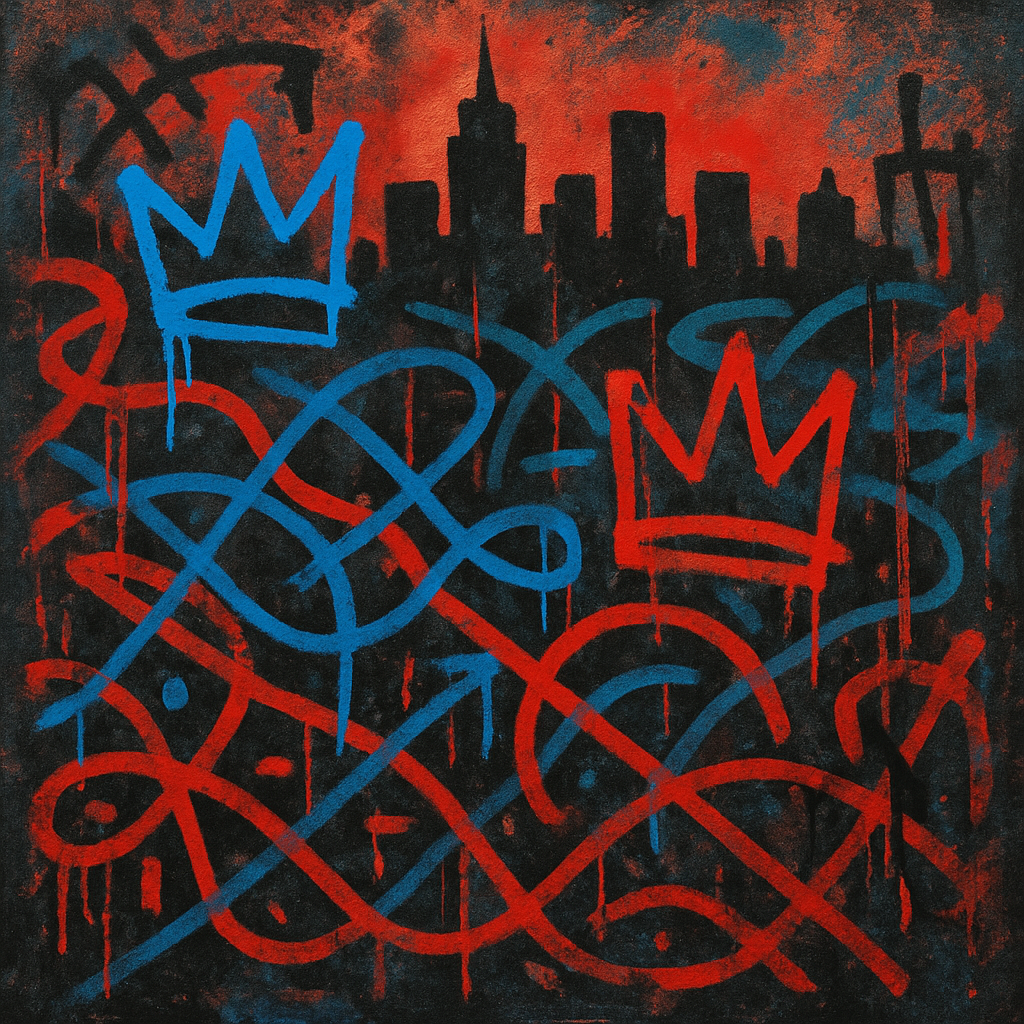 Basquiat Metro Echoes Number painting
