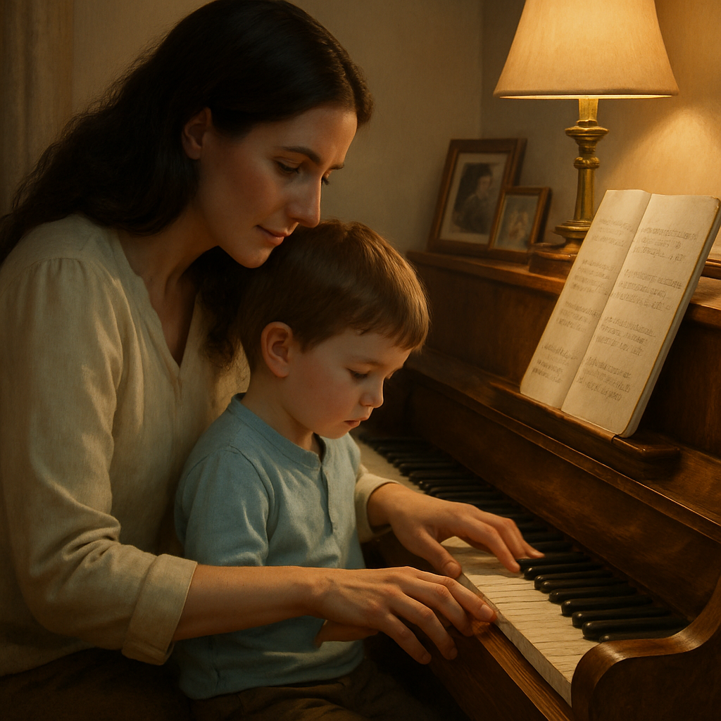 Quiet Piano Lesson Moment Numbered painting kits