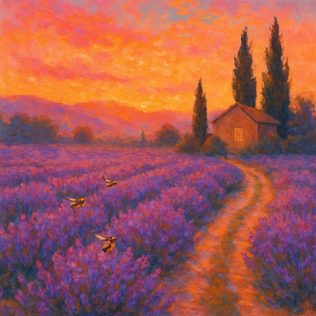 Tuscany Lavender Sunset Path paint by number