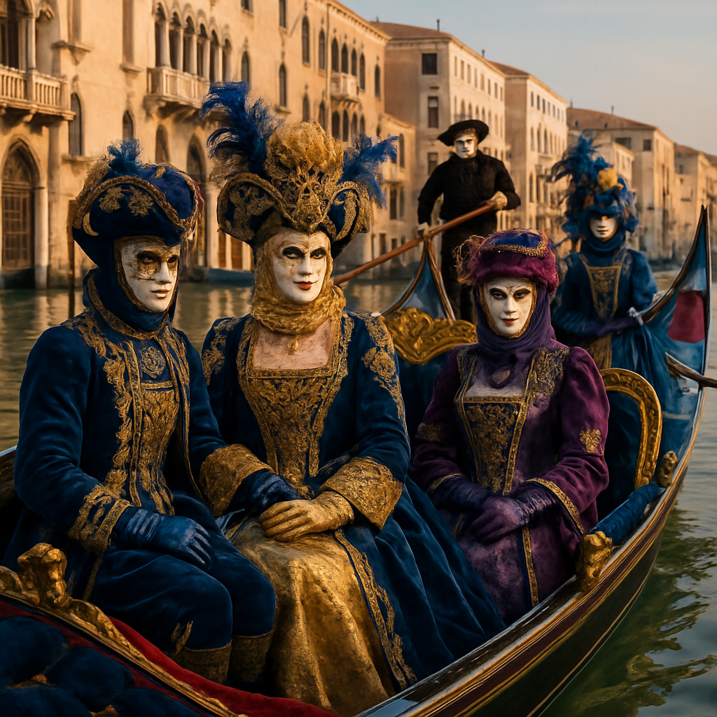 Venice Carnival Masquerade On Grand Canal Number painting