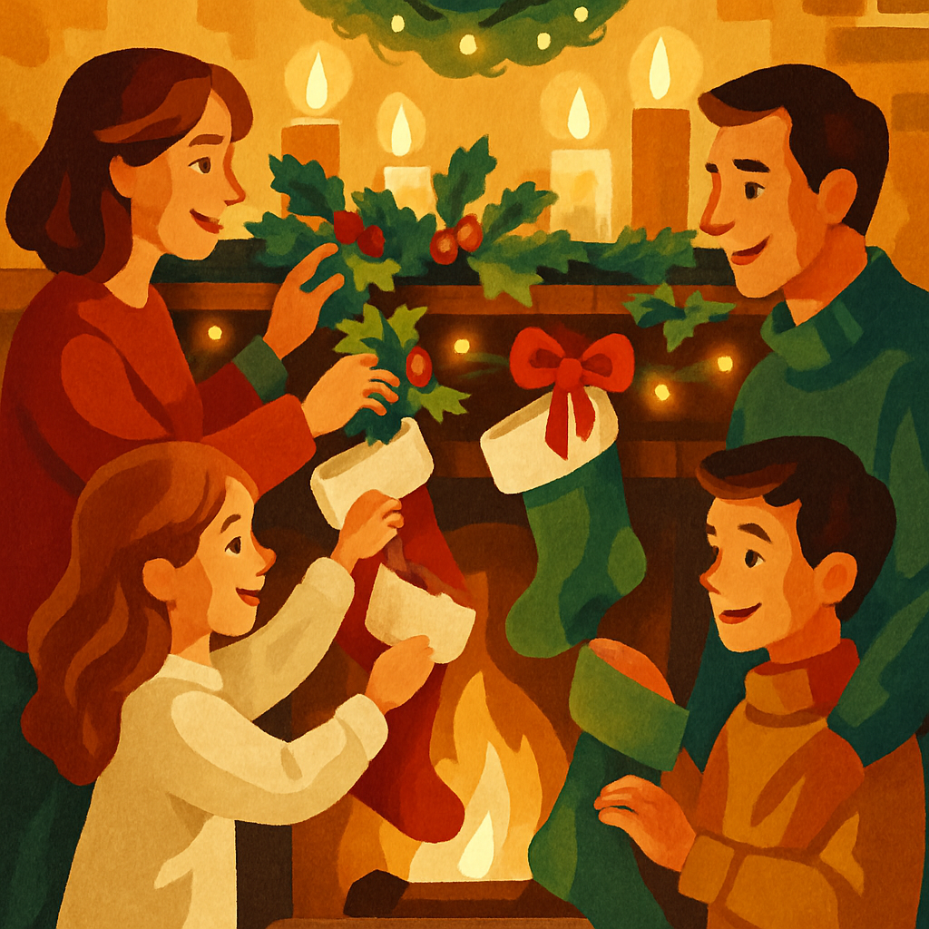 Merry Mantle Moments Paint by numbers art
