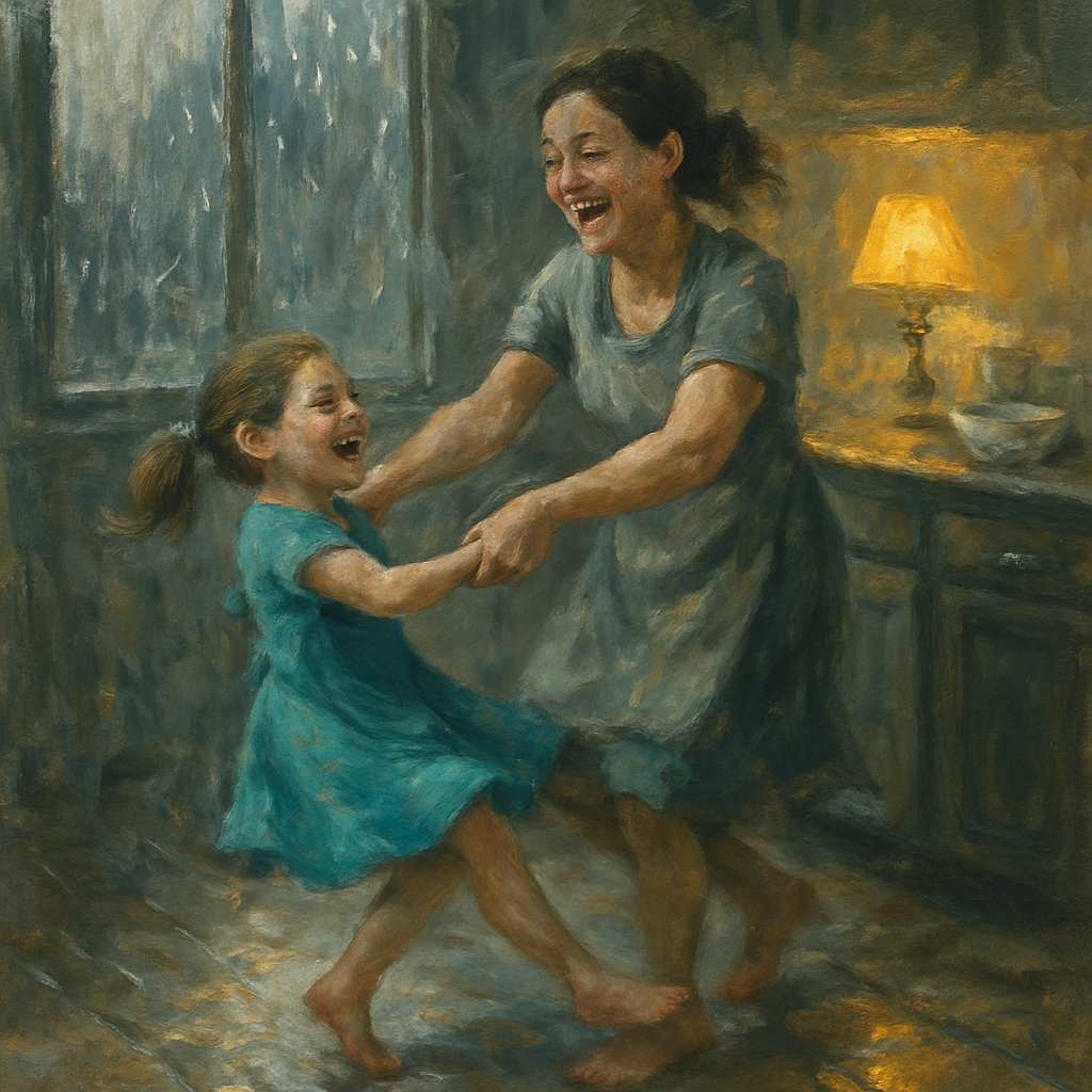 Rainy Day Kitchen Dance painting number kit