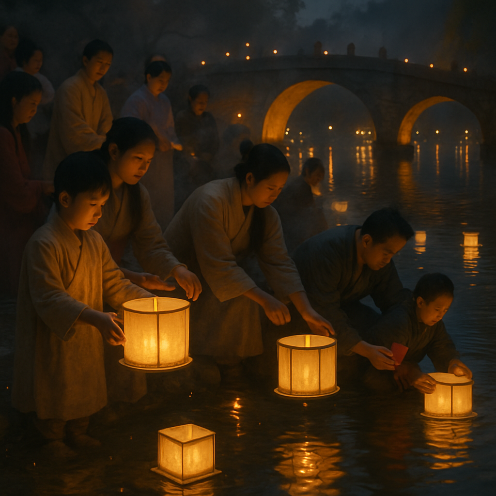 Lantern Festival Riverside Release Painting by numbers kit