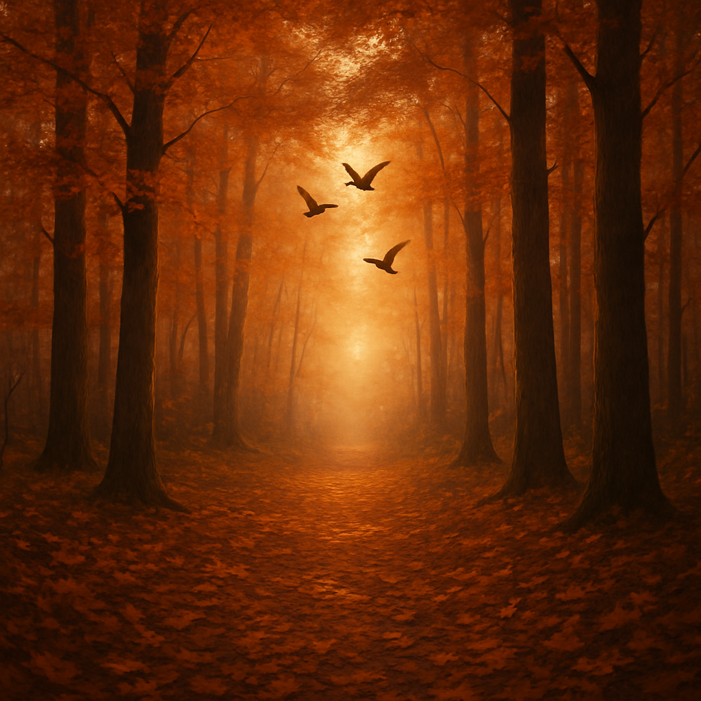 Autumn Forest Ember Path Autumn paint by number