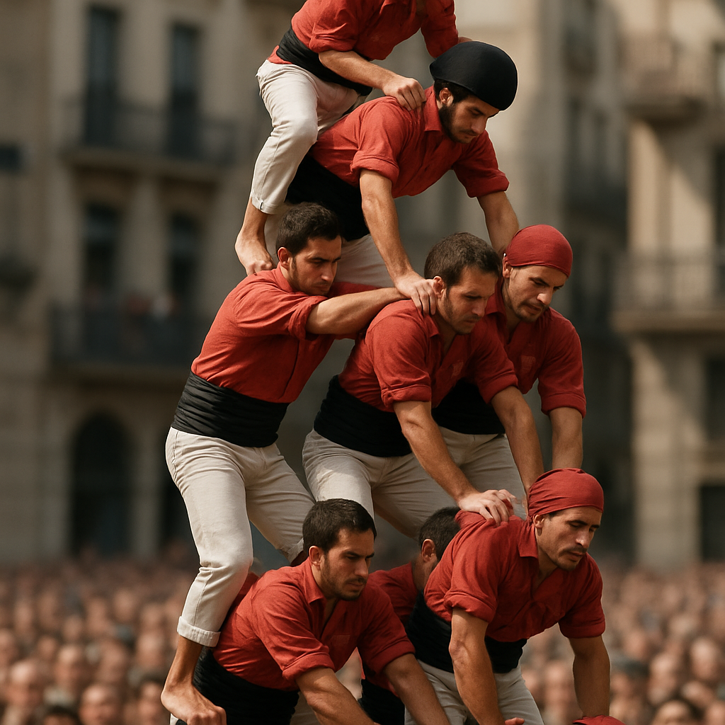 La Mercè Castellers Human Tower paint by color
