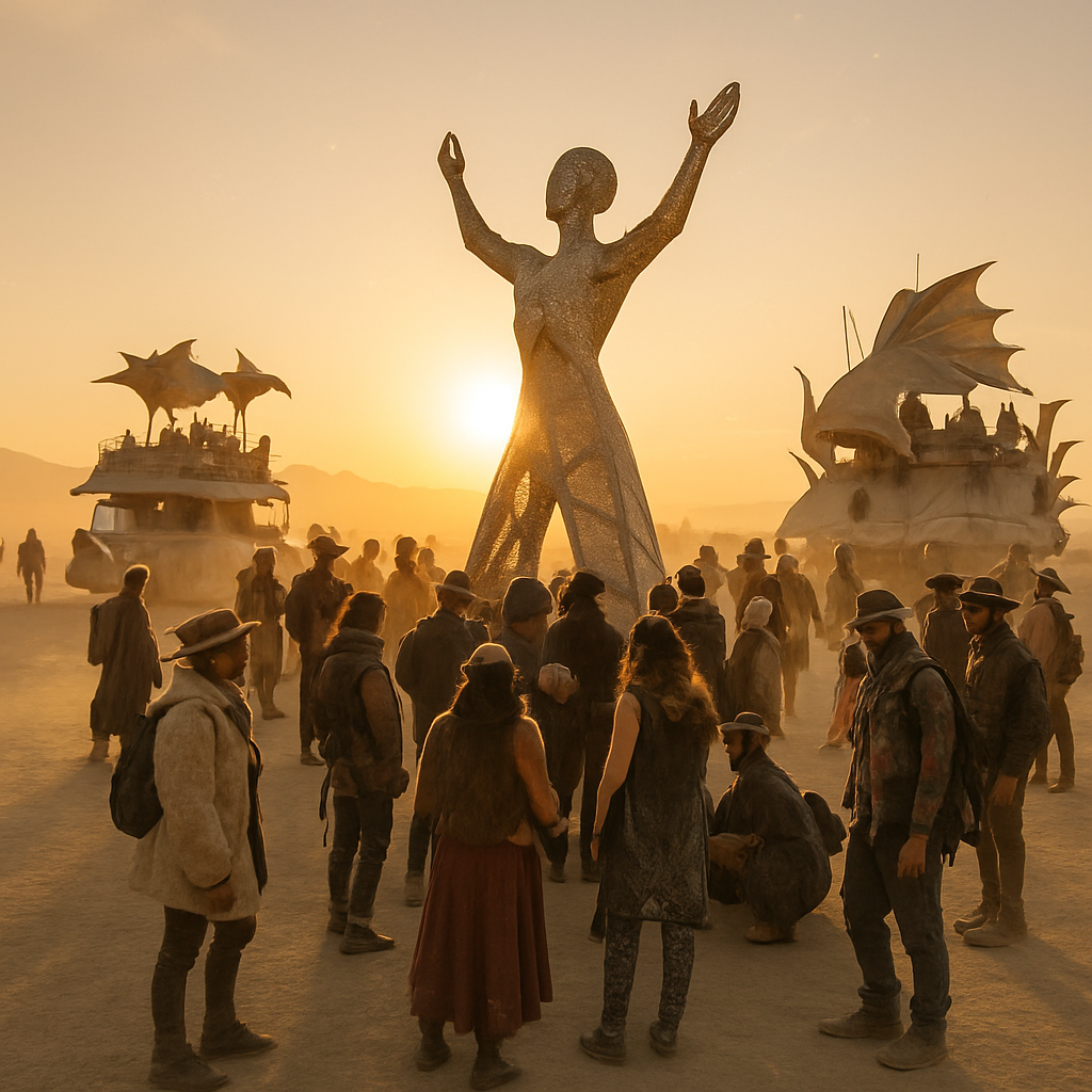 Burning Man Playa Sunrise Gathering Numbered painting kits