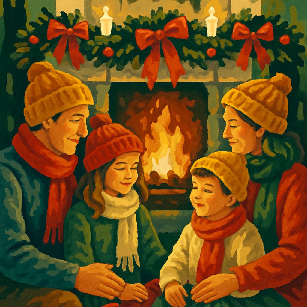 Ribboned Hearth Gathering Paint by numbers art