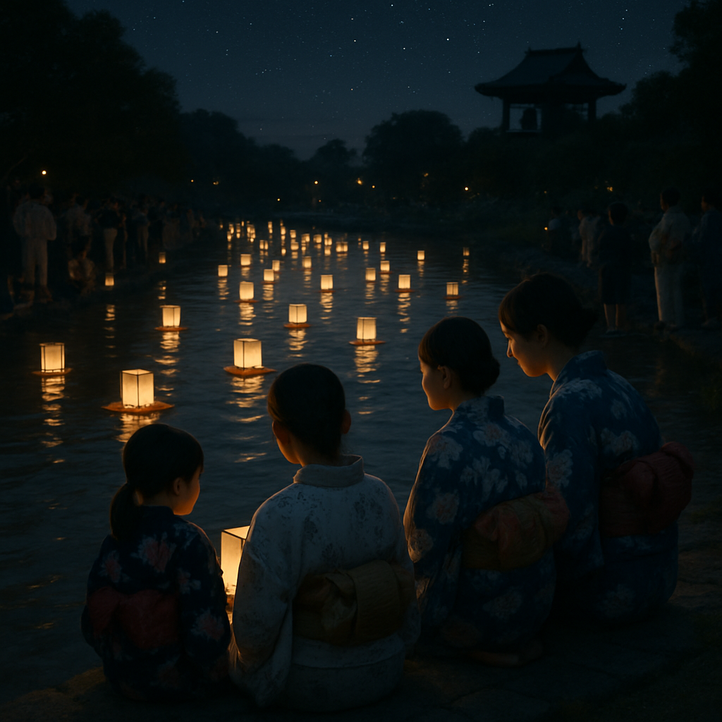 Lantern Floating Obon Night painting number kit